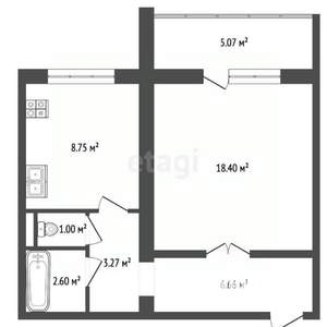 1-к квартира, вторичка, 41м2, 6/10 этаж