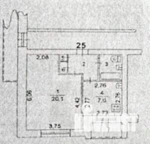 1-к квартира, вторичка, 35м2, 3/5 этаж
