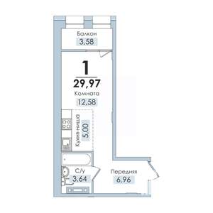 1-к квартира, вторичка, 31м2, 8/10 этаж