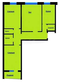 3-к квартира, вторичка, 65м2, 7/10 этаж
