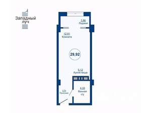 Студия квартира, вторичка, 30м2, 16/24 этаж