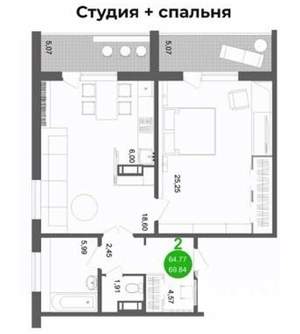 2-к квартира, сданный дом, 65м2, 5/10 этаж
