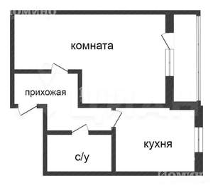 1-к квартира, вторичка, 43м2, 5/13 этаж