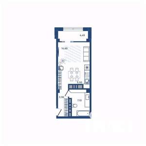 1-к квартира, вторичка, 32м2, 9/23 этаж