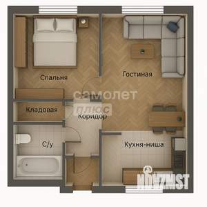 1-к квартира, вторичка, 53м2, 3/19 этаж