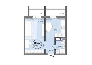 1-к квартира, вторичка, 38м2, 8/16 этаж