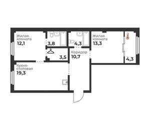 2-к квартира, вторичка, 67м2, 6/23 этаж