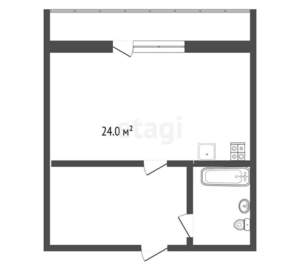 Студия квартира, вторичка, 24м2, 2/10 этаж