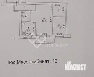 2-к квартира, вторичка, 44м2, 4/4 этаж