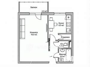 1-к квартира, вторичка, 34м2, 3/9 этаж