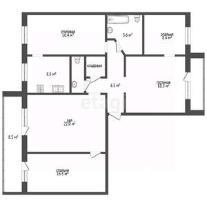 4-к квартира, вторичка, 113м2, 4/10 этаж