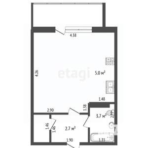 Студия квартира, вторичка, 25м2, 4/10 этаж