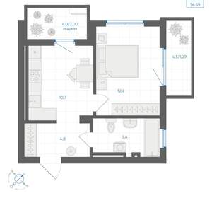 1-к квартира, вторичка, 37м2, 13/18 этаж