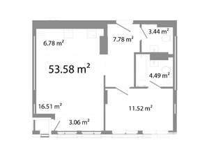 2-к квартира, строящийся дом, 54м2, 20/21 этаж