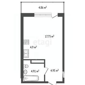 Студия квартира, вторичка, 32м2, 25/27 этаж