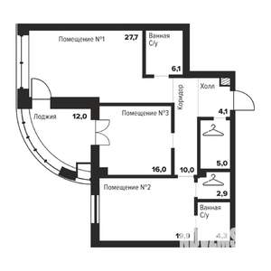 2-к квартира, строящийся дом, 96м2, 16/29 этаж
