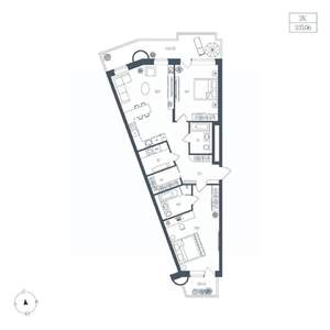 2-к квартира, вторичка, 105м2, 4/6 этаж