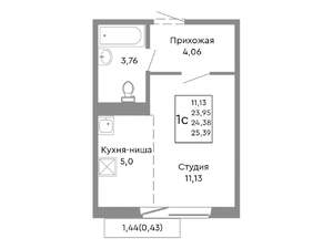 1-к квартира, вторичка, 24м2, 10/10 этаж