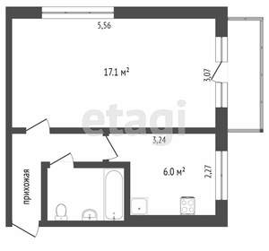 1-к квартира, вторичка, 30м2, 2/5 этаж