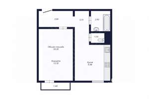 1-к квартира, вторичка, 32м2, 8/10 этаж