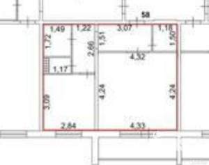 1-к квартира, вторичка, 40м2, 5/10 этаж