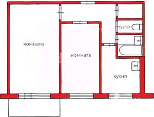 2-к квартира, вторичка, 44м2, 6/9 этаж