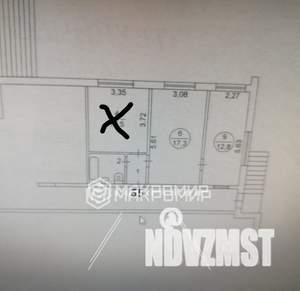 2-к квартира, вторичка, 30м2, 1/9 этаж