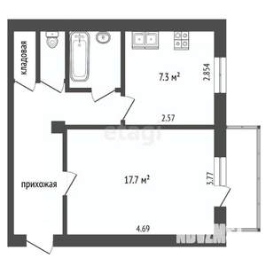 1-к квартира, вторичка, 33м2, 3/10 этаж