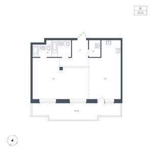 1-к квартира, вторичка, 83м2, 4/8 этаж