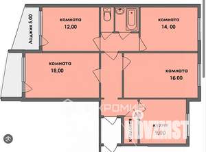 4-к квартира, вторичка, 75м2, 4/9 этаж