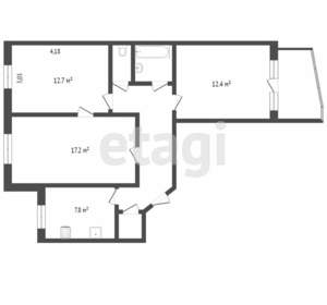 3-к квартира, вторичка, 65м2, 2/9 этаж