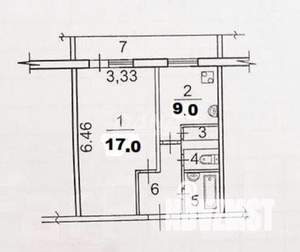 1-к квартира, вторичка, 30м2, 2/9 этаж