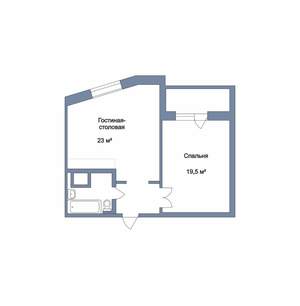 1-к квартира, вторичка, 52м2, 2/21 этаж