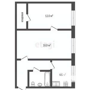 2-к квартира, вторичка, 46м2, 2/5 этаж