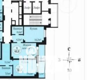 1-к квартира, вторичка, 45м2, 12/18 этаж