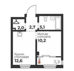 1-к квартира, вторичка, 37м2, 3/23 этаж