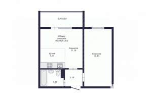 2-к квартира, вторичка, 42м2, 2/10 этаж