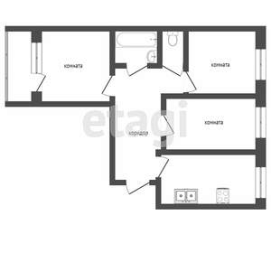 3-к квартира, вторичка, 69м2, 4/10 этаж