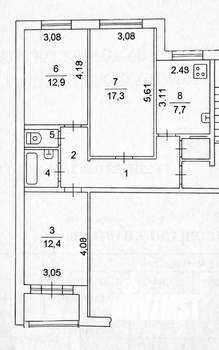 3-к квартира, вторичка, 66м2, 2/9 этаж