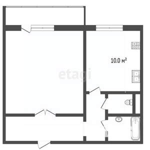 1-к квартира, вторичка, 40м2, 7/10 этаж