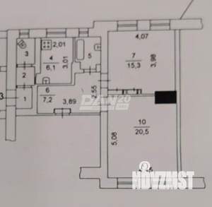 2-к квартира, вторичка, 58м2, 1/1 этаж