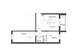 3-к квартира, вторичка, 58м2, 17/17 этаж
