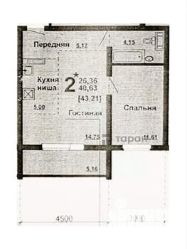 Студия квартира, вторичка, 41м2, 2/10 этаж