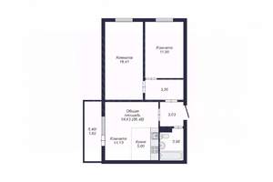 2-к квартира, вторичка, 56м2, 3/10 этаж