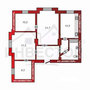 4-к квартира, вторичка, 92м2, 3/5 этаж