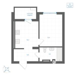 1-к квартира, вторичка, 35м2, 3/18 этаж