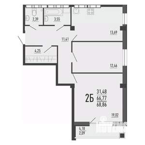 3-к квартира, вторичка, 66м2, 15/16 этаж