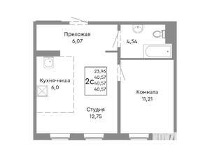 2-к квартира, вторичка, 41м2, 2/10 этаж