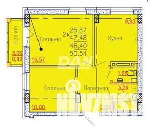 2-к квартира, вторичка, 51м2, 7/9 этаж