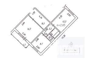 2-к квартира, вторичка, 54м2, 1/10 этаж